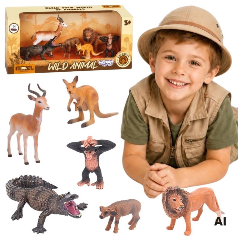Woopie sada figurek zvířat safari 6 ks