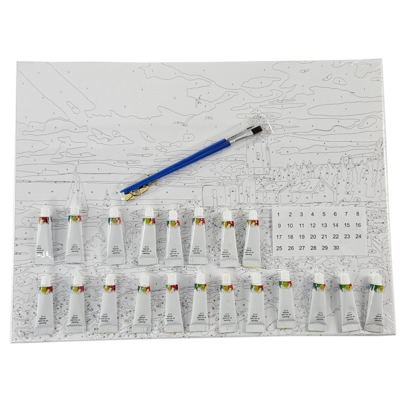 Malování podle čísel – tukan 40 × 50 cm s napnutým plátnem a sadou akrylových barev