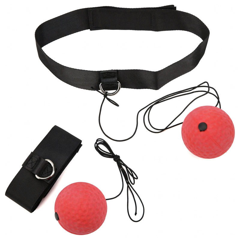 Reflexní míček na box s čelenkou pro trénink reflexů a koordinace