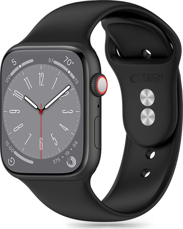 Tech-Protect Řemínek pro Apple Watch 44mm / 45mm / 46mm / 49mm - Tech-Protect, Silicone Black