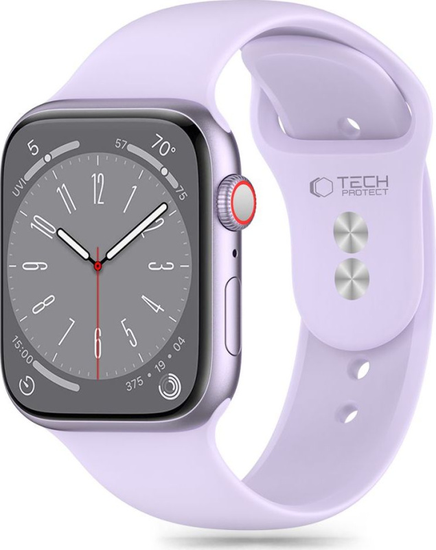 Tech-Protect Řemínek pro Apple Watch 44mm / 45mm / 46mm / 49mm - Tech-Protect, Silicone Elegant Purple