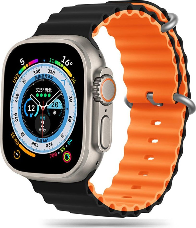 Tech-Protect Řemínek pro Apple Watch 44mm / 45mm / 46mm / 49mm - Tech-Protect, Iconband Pro Black/Orange