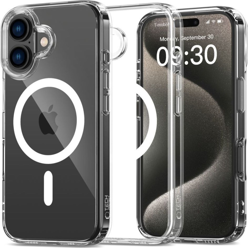 Tech-Protect Ochranný kryt na iPhone 16 - Tech-Protect, Flexair Hybrid MagSafe Clear