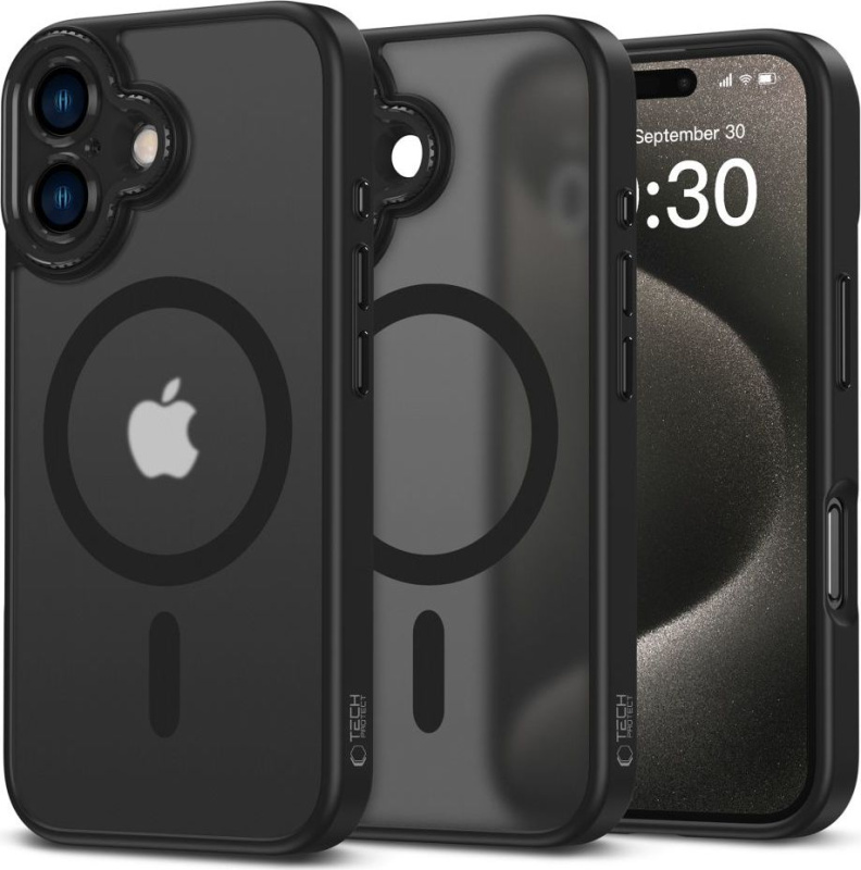 Tech-Protect Ochranný kryt na iPhone 16 - Tech-Protect, Magcam MagSafe Matte Black