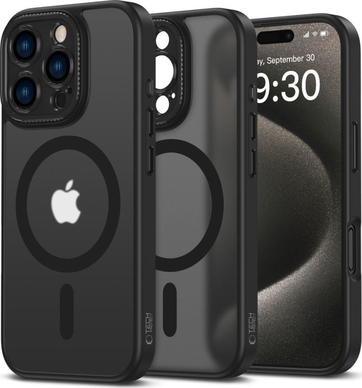 Tech-Protect Ochranný kryt na iPhone 16 Pro MAX - Tech-Protect, Magcam MagSafe Matte Black