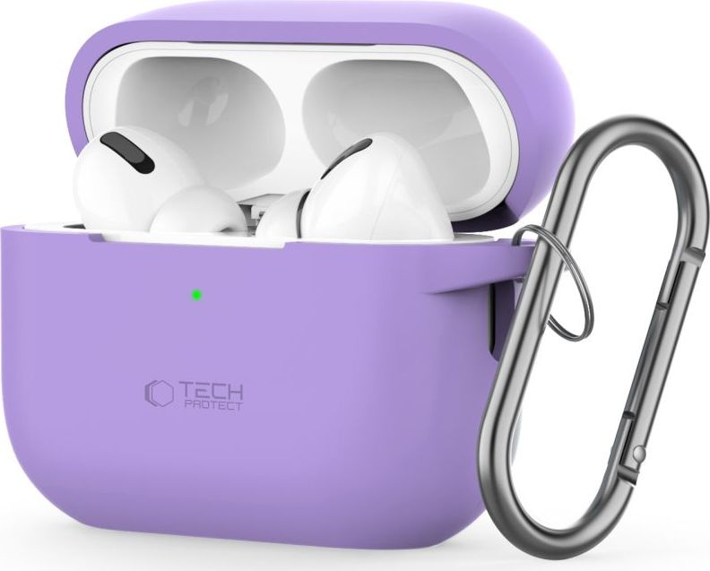 Tech-Protect Pouzdro s karabinou na sluchátka AirPods Pro 1/2 - Tech-Protect, Silicone Hook Lavender
