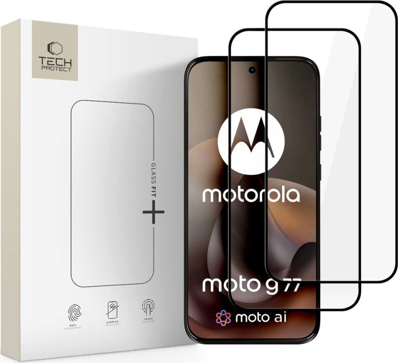 Hofi Hybridní ochranné sklo na Motorola Moto G67 / G77 - Tech-Protect, Glass Fit+ (2ks)