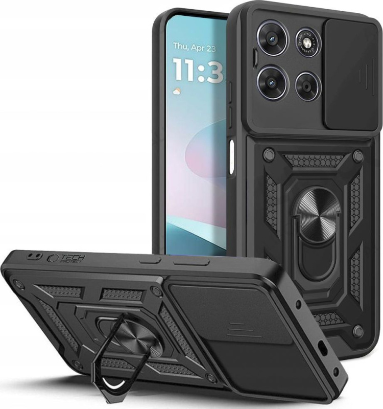 Tech-Protect Ochranný kryt na Motorola Moto G67 / G77 - Tech-Protect, CamShield Black