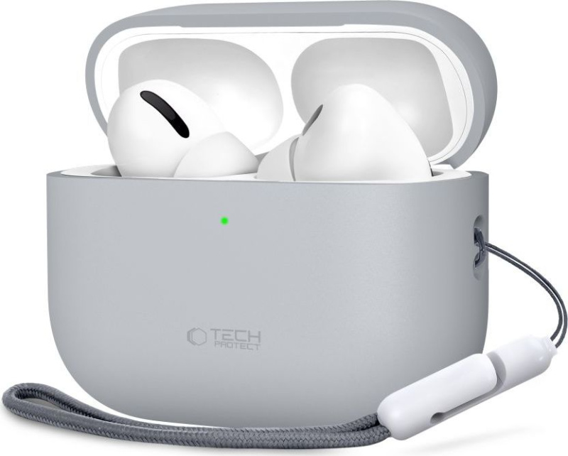 Tech-Protect Pouzdro s poutkem na sluchátka AirPods Pro 3 - Tech-Protect, Silicone Crayon Gray