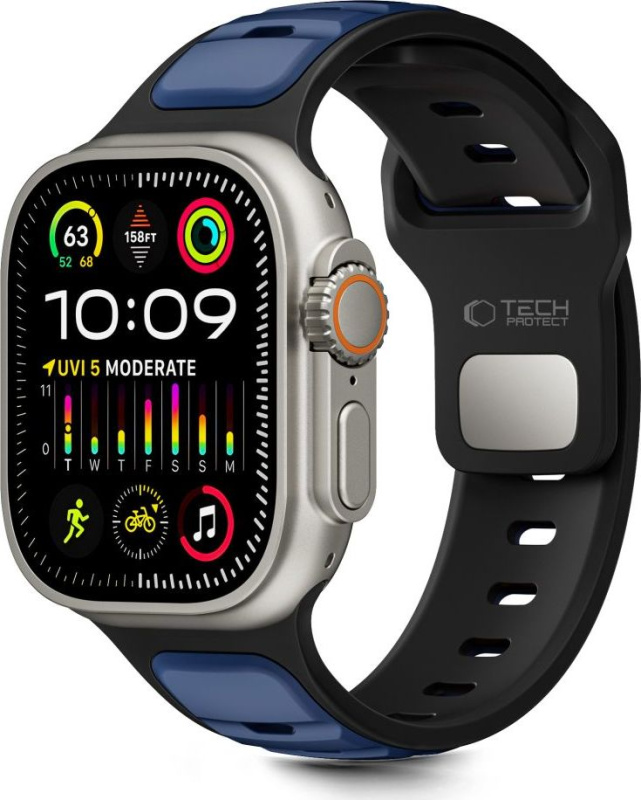 Tech-Protect Řemínek na Apple Watch 44mm / 45mm / 46mm / 49mm - Tech-Protect, Iconband Line Black/Navy