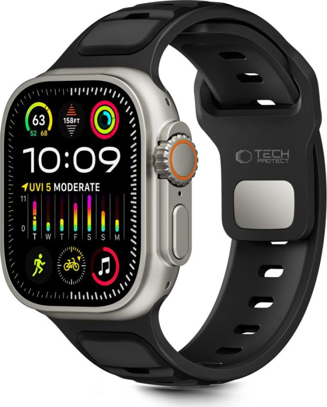 Tech-Protect Řemínek na Apple Watch 44mm / 45mm / 46mm / 49mm - Tech-Protect, Iconband Line Black/Black