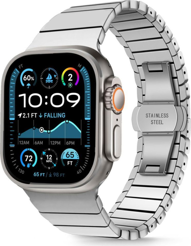 Tech-Protect Řemínek na Apple Watch 44mm / 45mm / 46mm / 49mm - Tech-Protect, Stainless Classic Linkband Silver