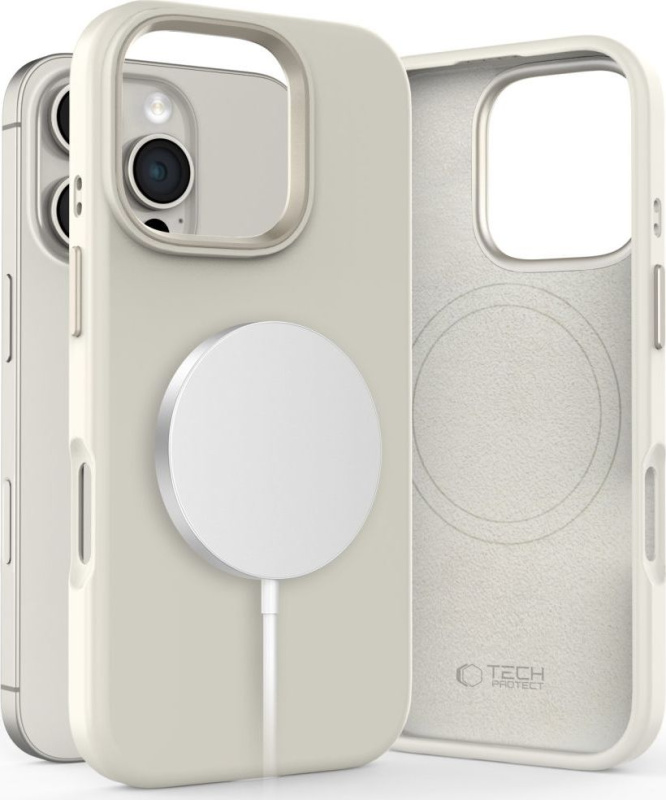 Tech-Protect Ochranný kryt na iPhone 16 Pro - Tech-Protect, Pure MagSafe Cosmic Latte