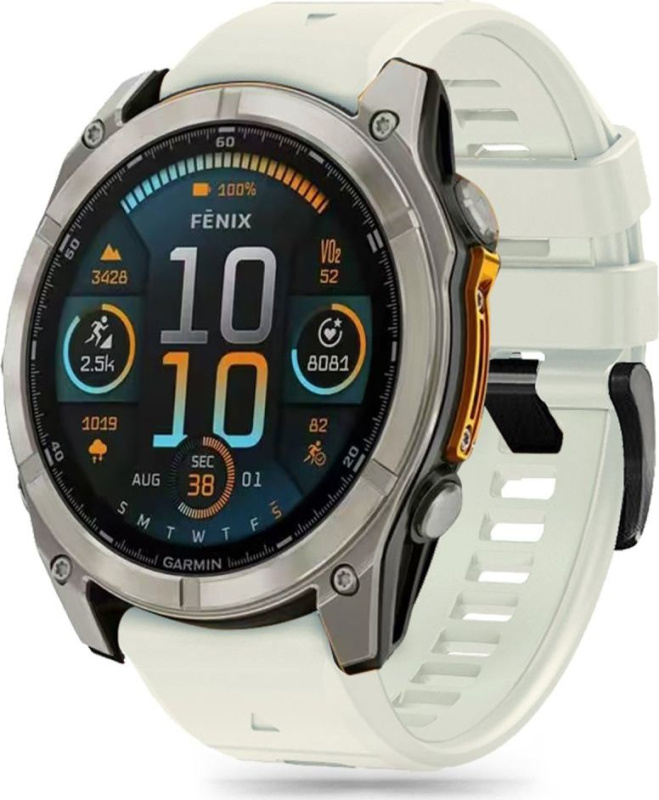 Tech-Protect Řemínek pro Garmin Fenix 5 / 6 / 6 PRO / 7 / 8 (47mm) / E - Tech-Protect, Silicone Line Titanium