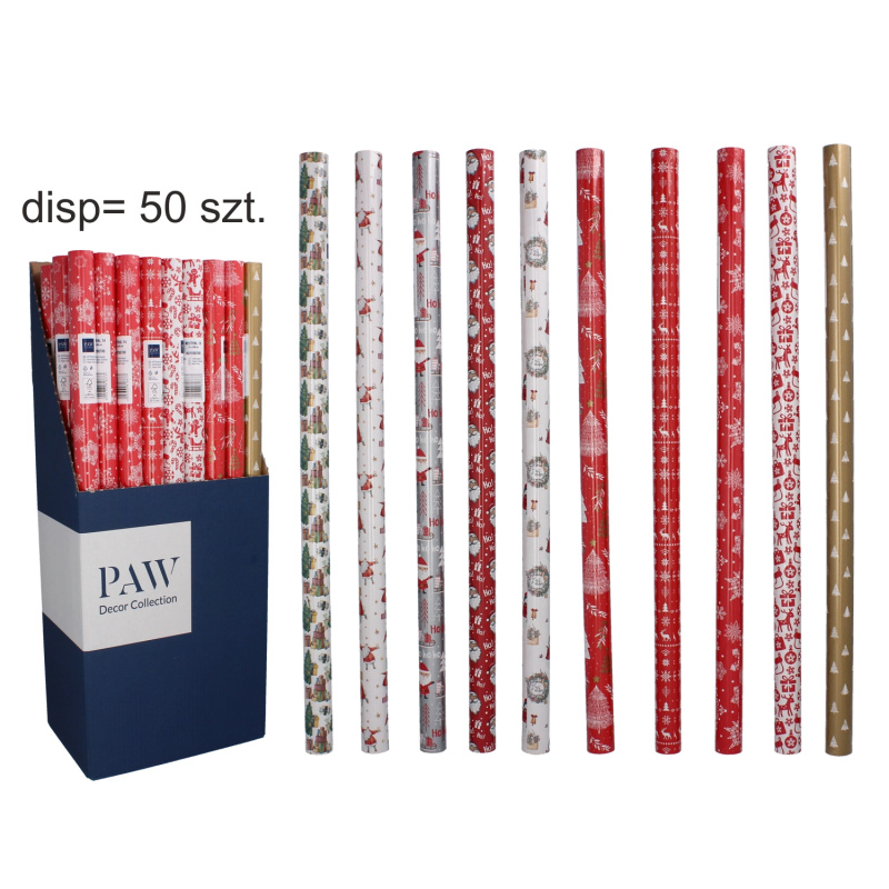 Dárkový papír 70 x 200 cm - Neutrální 20 (mix 5 vánočních vzorů) 590891