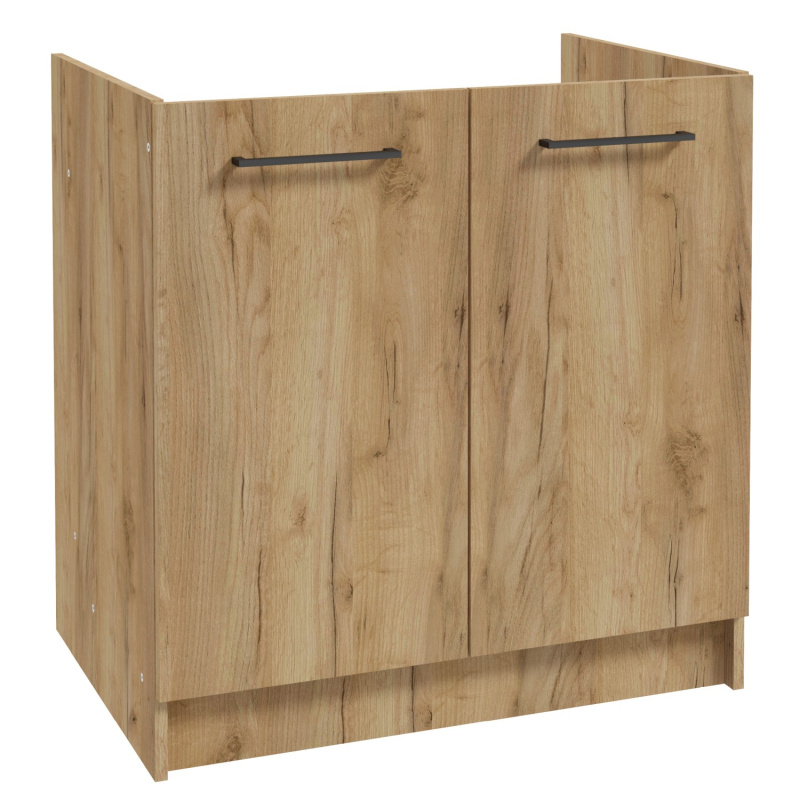 Deftrans Dřezová kuchyňská skříňka Mito 2D, zlatý dub, 80 x 82 x 46 cm