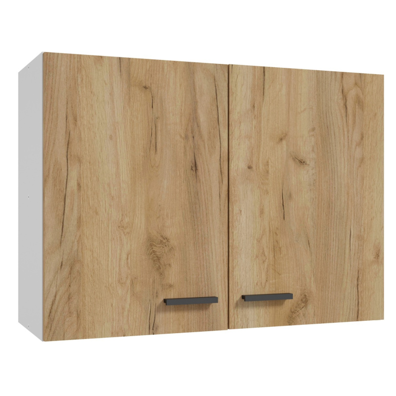 Deftrans Horní kuchyňská skříňka Gold 2D, zlatý dub/bílá, 80 x 58 x 31 cm