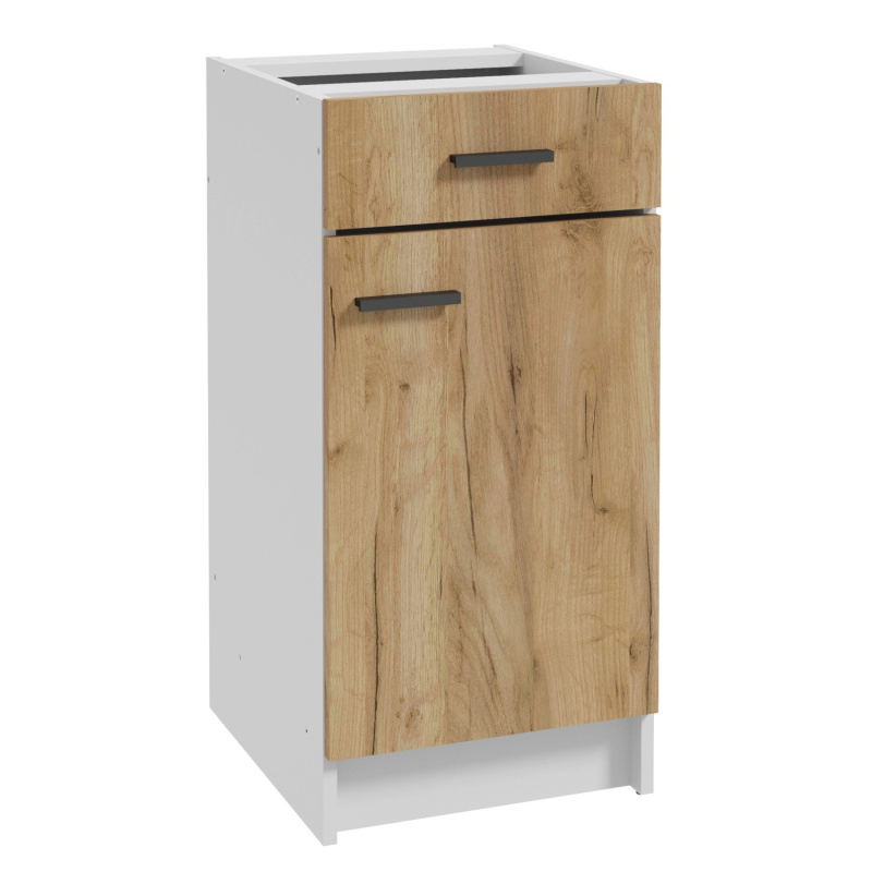 Deftrans Spodní kuchyňská skříňka Gold 1D1Z, zlatý dub/bílá, 40 x 82,5 x 46 cm