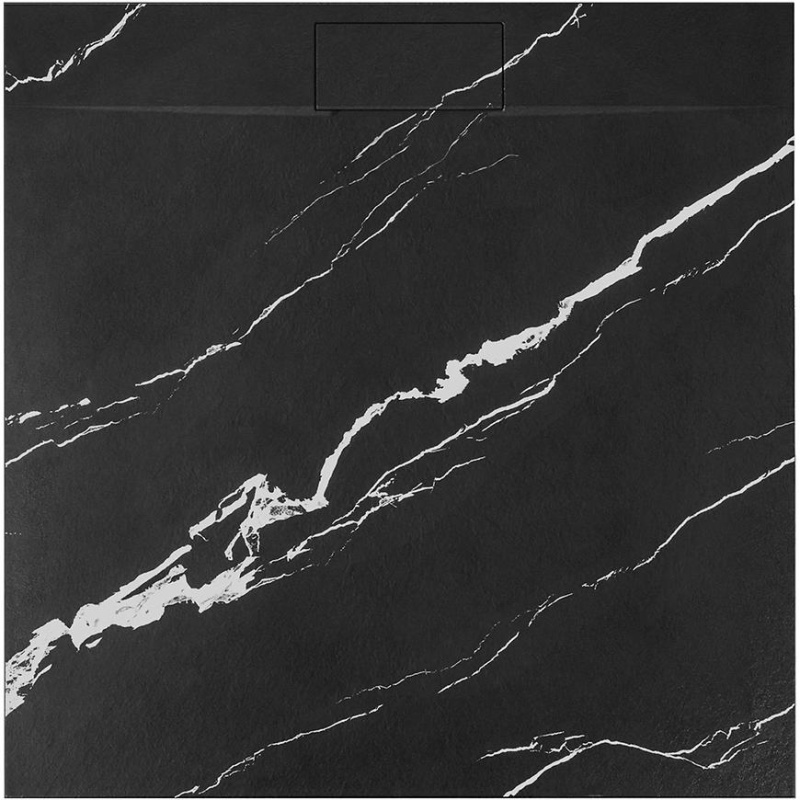 Sprchová vanička čtvercová Magnum Carrara Black 90x90x2,5 Rea K7003