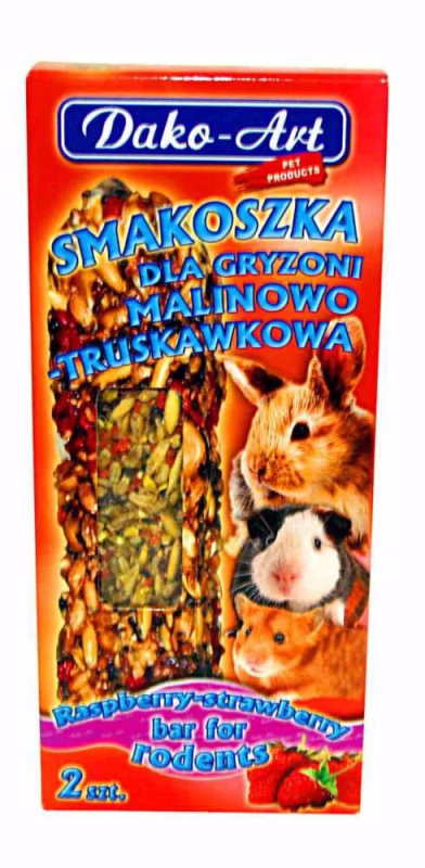 Tyčinka s malinami a jahodami hlodavec Dako (2 ks)