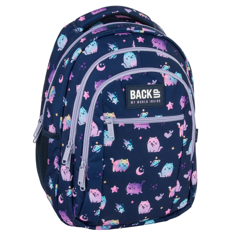 Školní batoh BackUP Violet Kittens 26 l