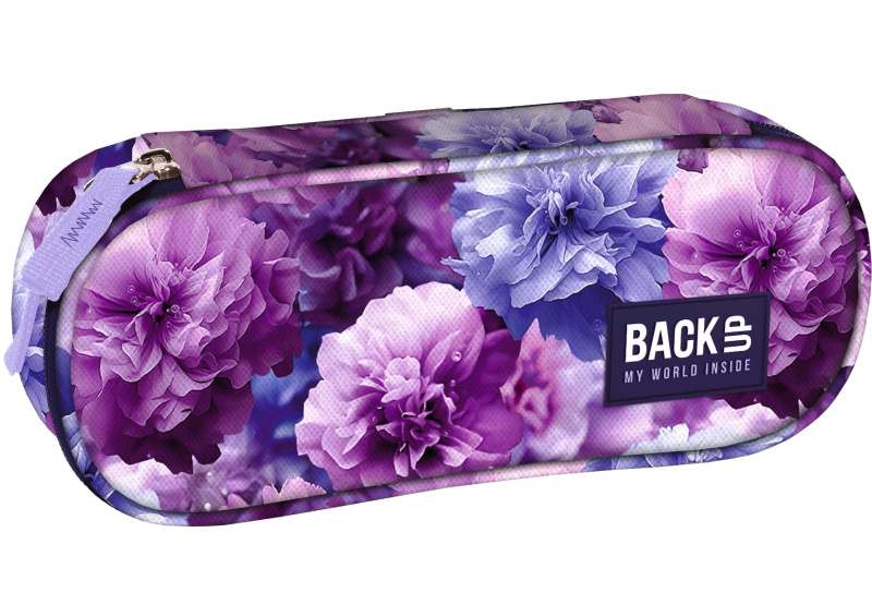 Školní penál etue BackUP fialové květy