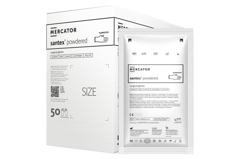 Mercator Medical Sterilní chirurgické latexové rukavice Mercator SANTEX Powdered, 1 pár Velikosti v číslech: 6