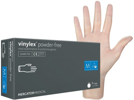 Jednorázové rukavice Vinylex bez pudru, 100 ks - vel. M