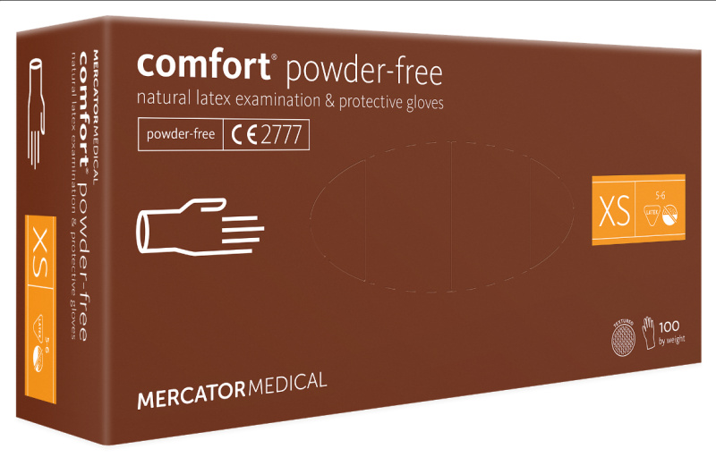 Mercator Medical Latexové rukavice Mercator Comfort powder-free, nepudr., 100 ks Velikost: XS