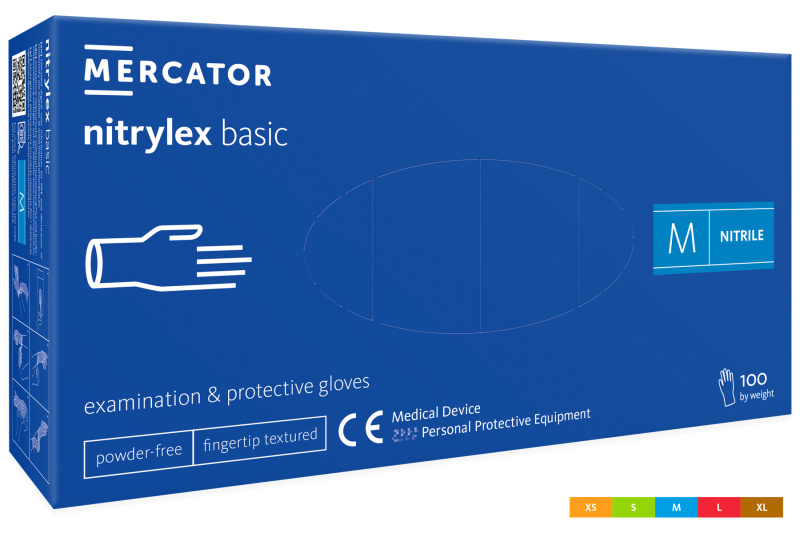 Mercator Medical Nitrilové rukavice Mercator NITRYLEX basic, nepudr., tmavě modré,100ks Velikost: M
