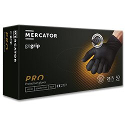 Mercator gogrip - jednorázové nitrilové rukavice - černé, velikost L, 50 ks
