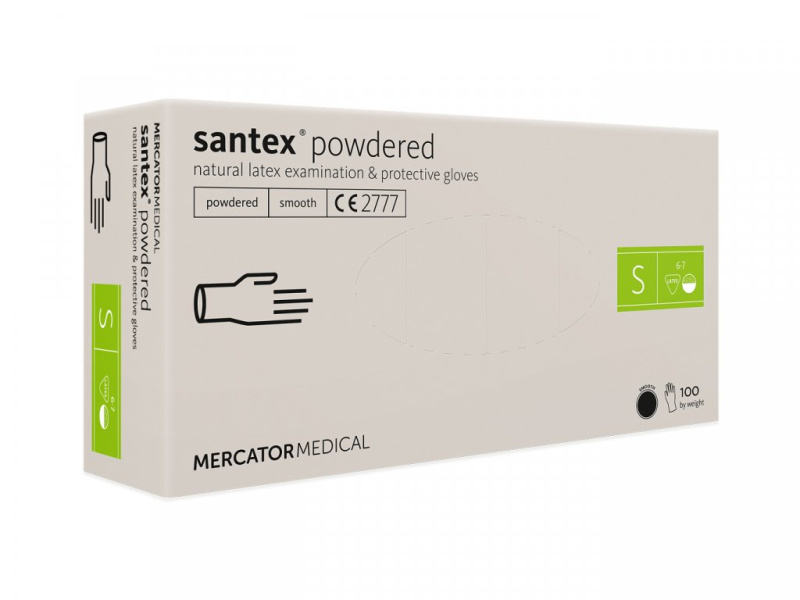Mercator Medical Latexové rukavice Mercator SANTEX pudrované (smooth), 100 ks Velikost: S