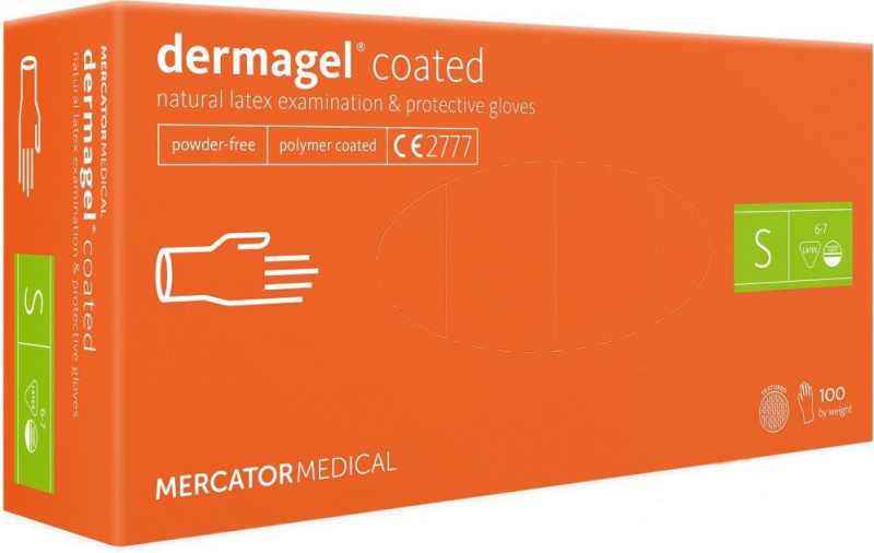 Mercator Medical Latexové rukavice Mercator DERMAGEL 100 ks Velikost: S