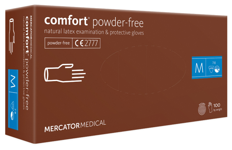 Mercator Medical Latexové rukavice Mercator Comfort powder-free, nepudr., 100 ks Velikost: M