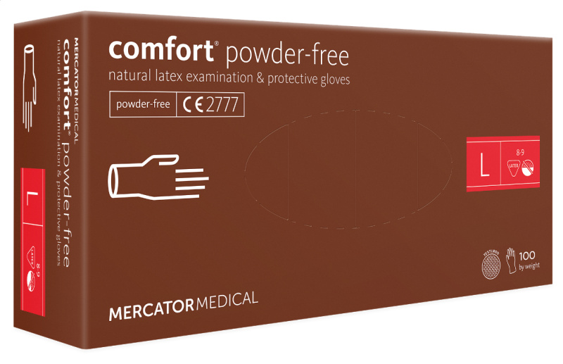 Mercator Medical Latexové rukavice Mercator Comfort powder-free, nepudr., 100 ks Velikost: L