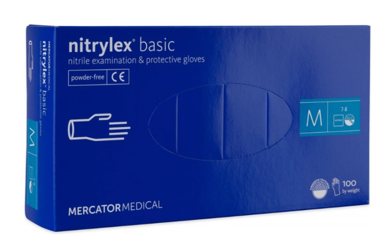 Mercator Medical Nitrilové rukavice Mercator Classic blue nepudr., 100 ks Velikost: L