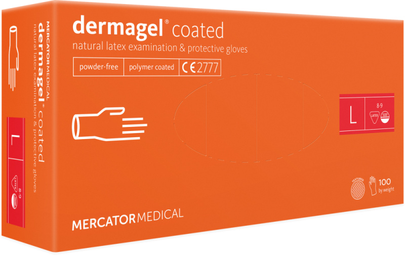 Mercator Medical Latexové rukavice Mercator DERMAGEL 100 ks Velikost: L