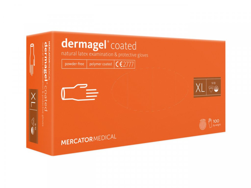 Mercator Medical Latexové rukavice Mercator DERMAGEL 100 ks Velikost: XL