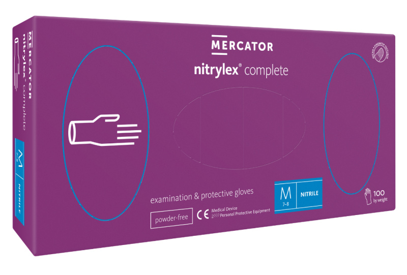 Mercator Medical Nitrilové rukavice Mercator Complete, nepudr., 100ks Velikost: M