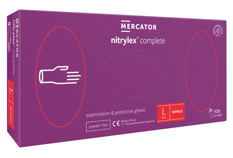 Mercator Medical Nitrilové rukavice Mercator Complete, nepudr., 100ks Velikost: L
