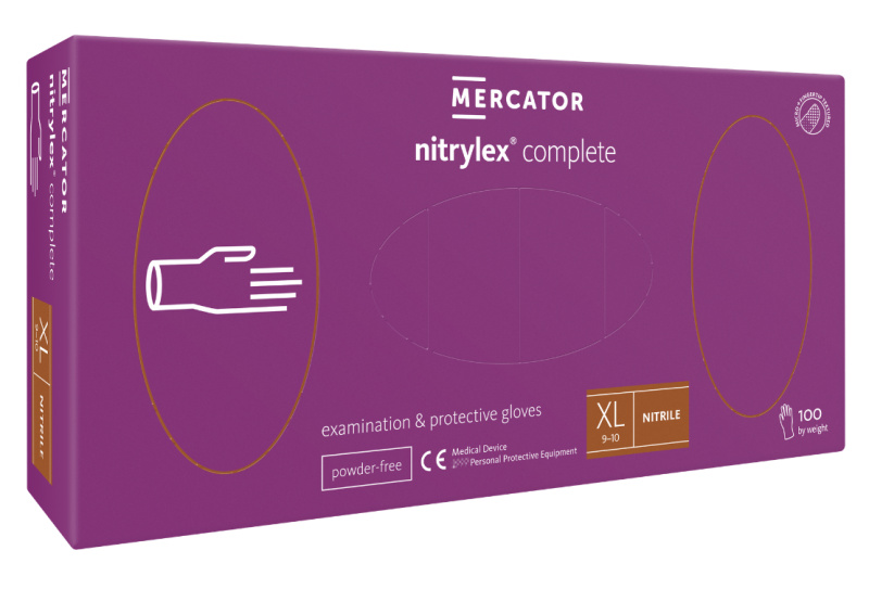 Mercator Medical Nitrilové rukavice Mercator Complete, nepudr., 100ks Velikost: XL