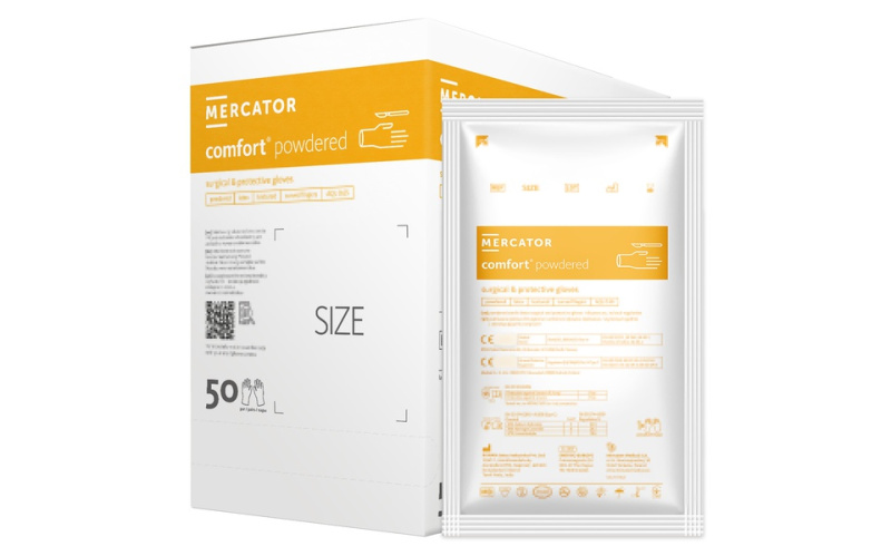Mercator Medical Sterilní chirurgické latexové rukavice Mercator Comfort Powdered, 1 pár Velikosti v číslech: 7
