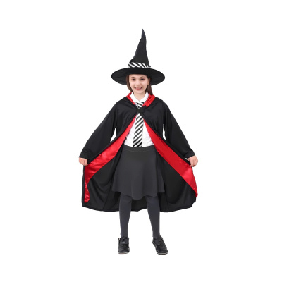 dětský kostým čaroděj/čarodějka 110–120 cm s kloboukem a pláštěm