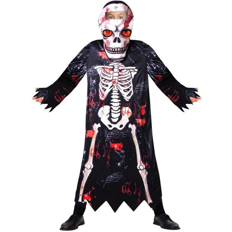 Dětský kostým kostlivec s maskou 110–120 cm
