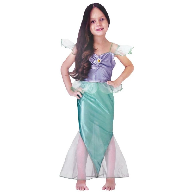 dětský kostým mořská víla – zelené šaty 130–140 cm