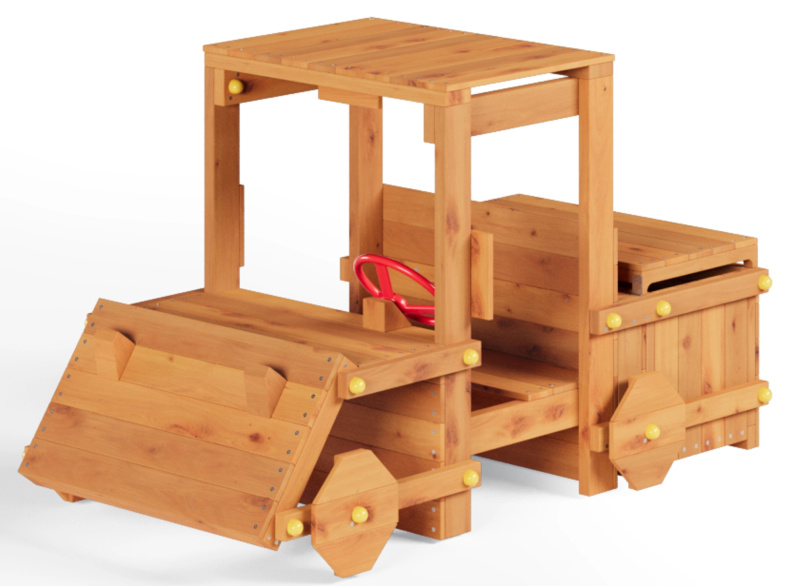 Dřevěný zahradní dětský vůz GARDEN BUGGY s volantem