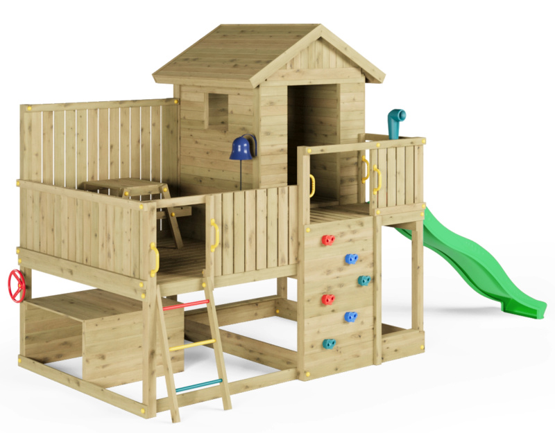 Dřevěné zahradní hřiště FUNGOO Sweet House se skluzavkou