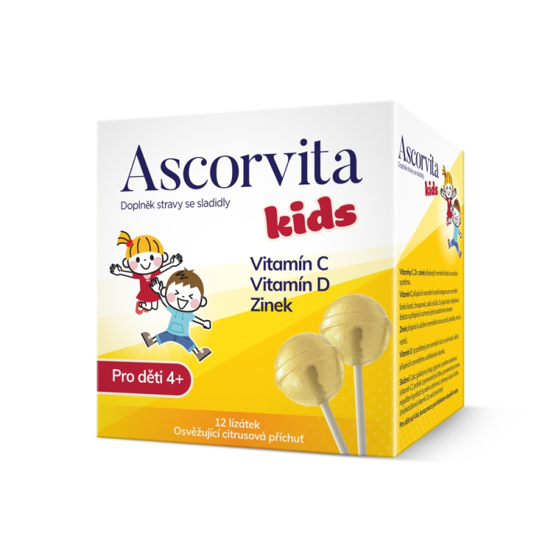 ASCORVITA Kids lízátka pro děti 12kusů