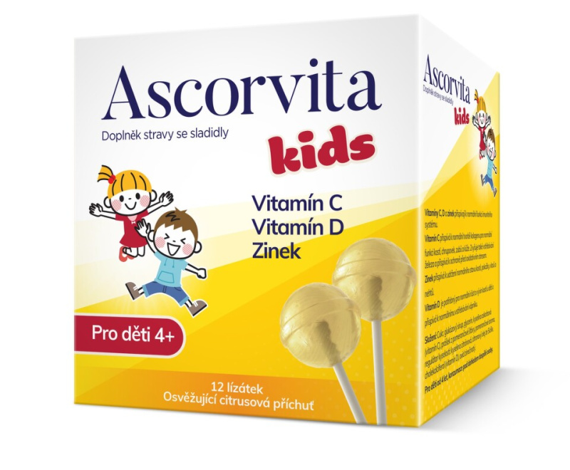 ASCORVITA Kids lízátka pro děti 12kusů