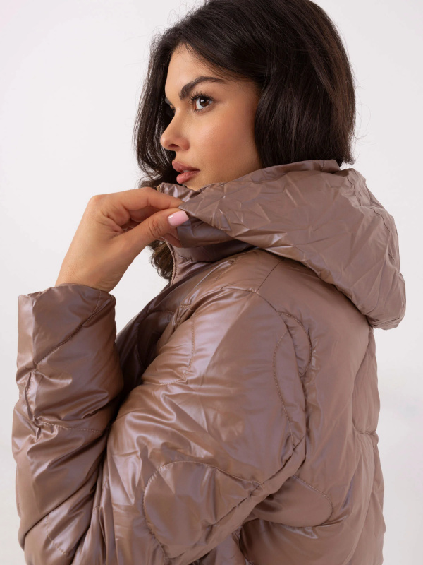 Honey Winter Bunda -NM-KR-T2-2227-305.25- Barva: Béžová - tmavě, Velikost: M